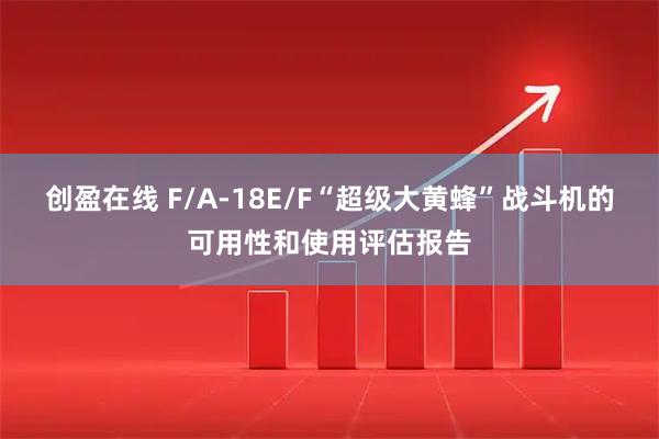 创盈在线 F/A-18E/F“超级大黄蜂”战斗机的可用性和使用评估报告